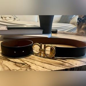 Salvatore Ferragamo Reversible Ganni Belt Black and Brown